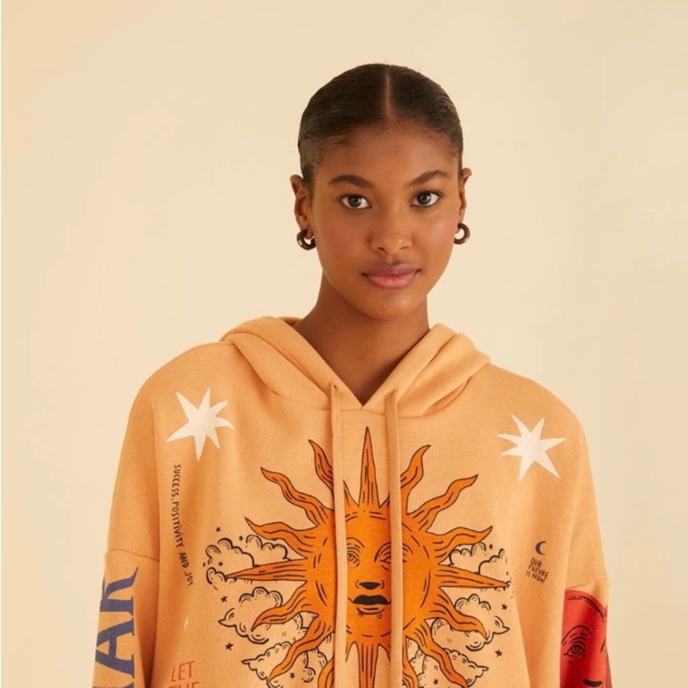 Farm Rio Cropped Tarot Sweatshirt  XS NWT